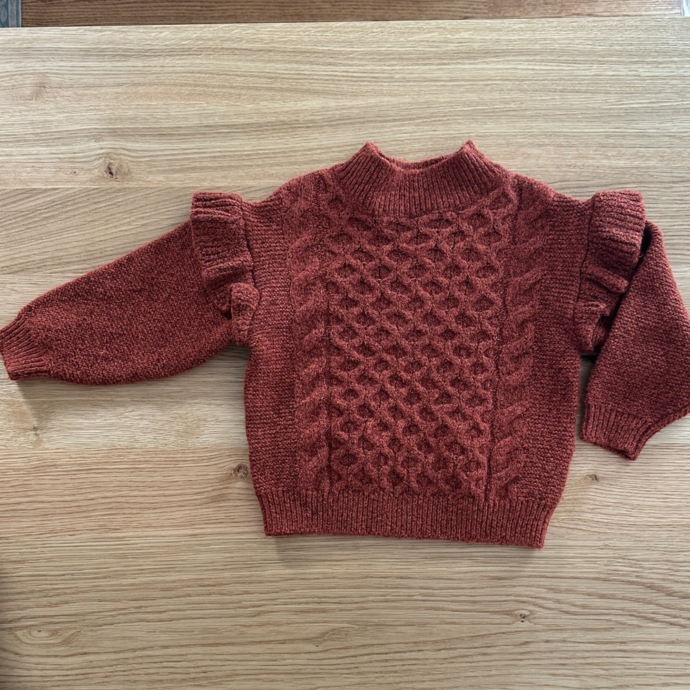 Old Navy Brick Red/Orange Cable Knit Sweater